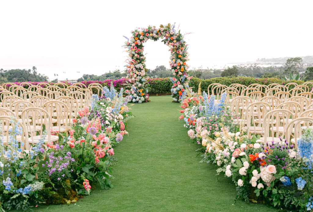 Colorful Floral-filled Wedding Ceremony at The Montecito Country Club