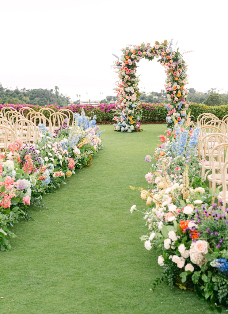 Colorful Floral-filled Wedding Ceremony at The Montecito Country Club