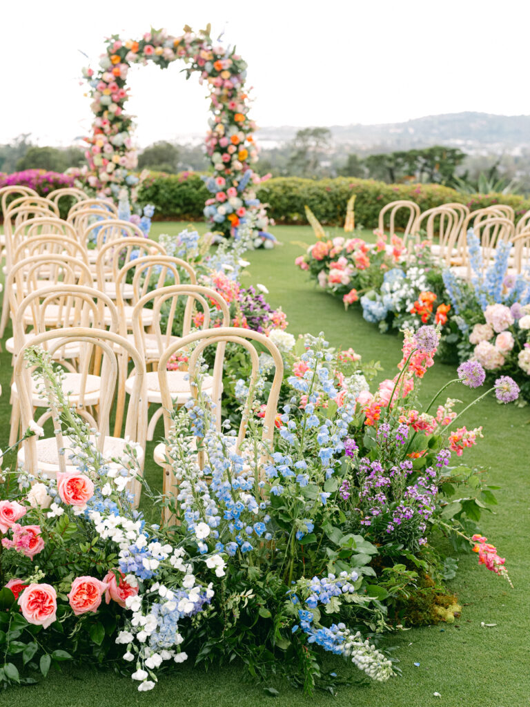 Colorful Floral-filled Wedding Ceremony at The Montecito Country Club