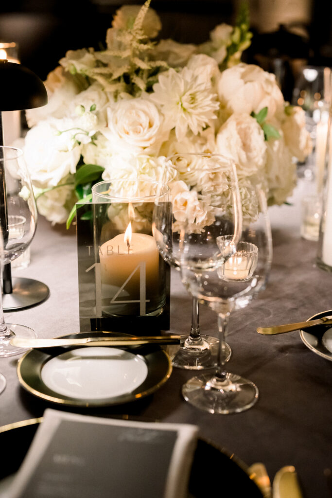 Wedding reception tablescape