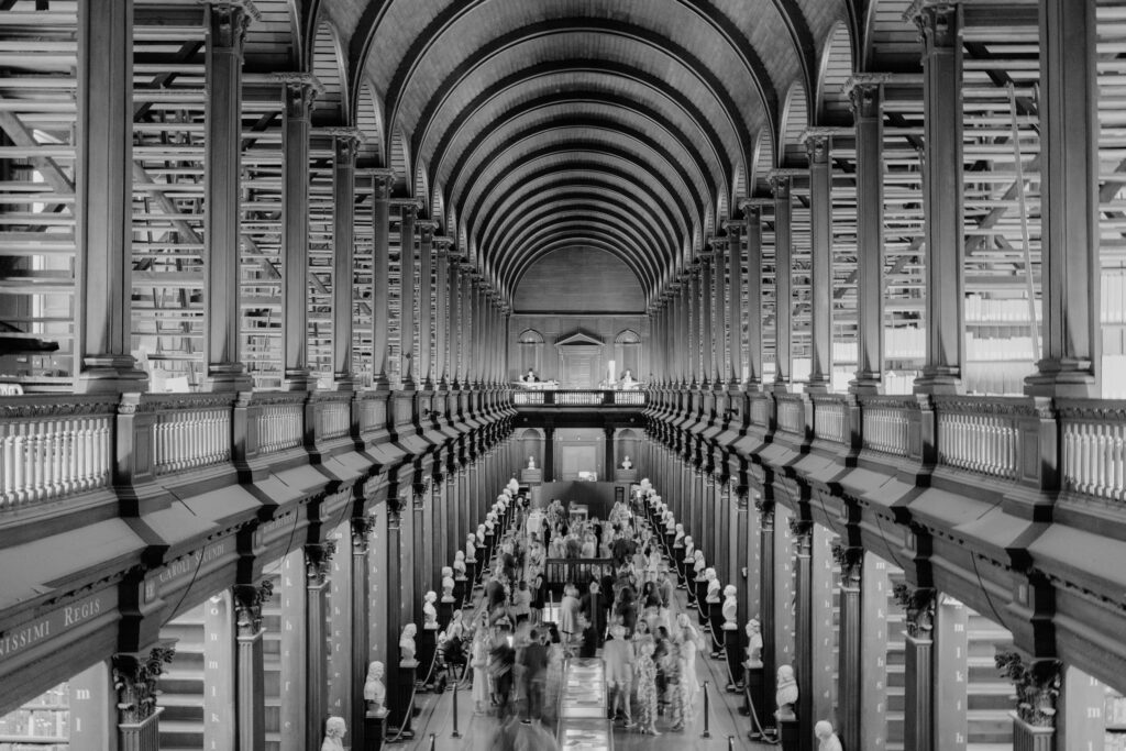 Wedding Welcome Drinks event at Trinity College Library in Dublin, Ireland