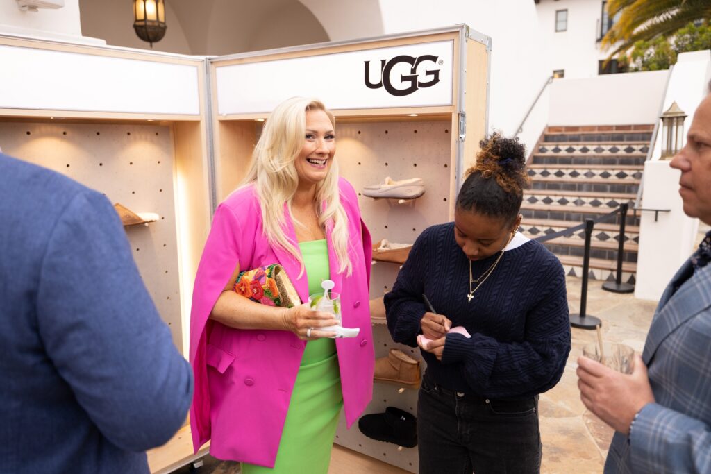 UGG popup guest shopping experience at wedding welcome party