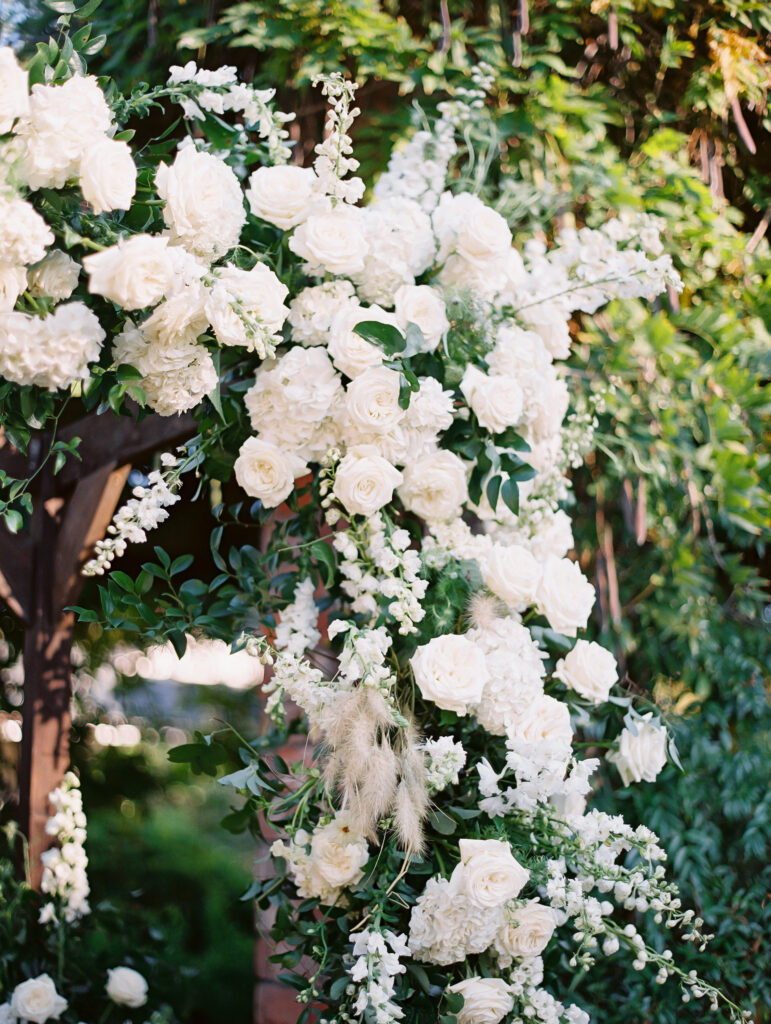 white floral arch