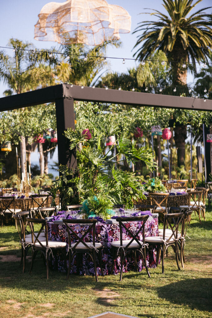 Tablescape at Gucci Jungle party at the Santa Barbara Zoo