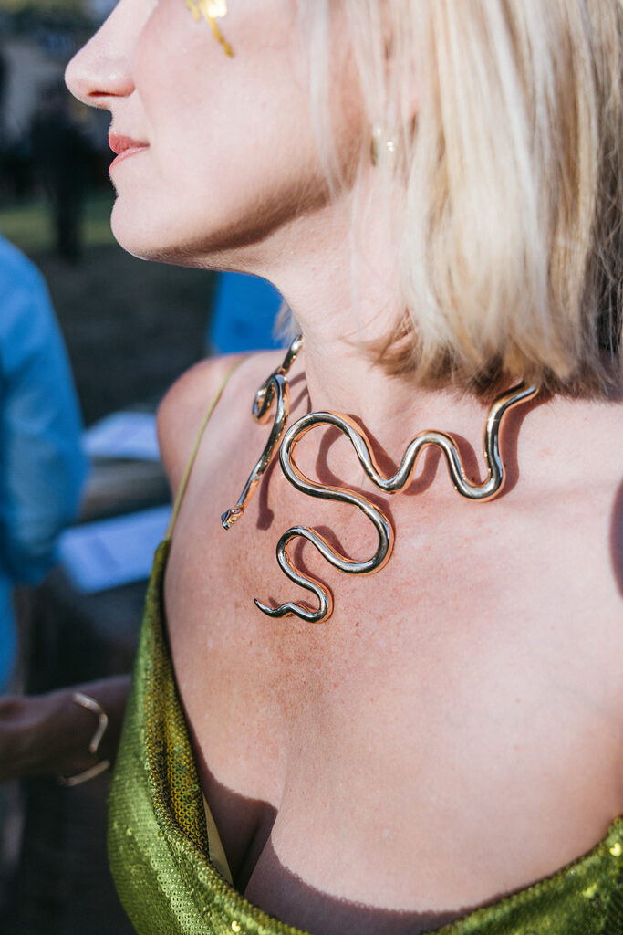 snake necklace at Zoo party