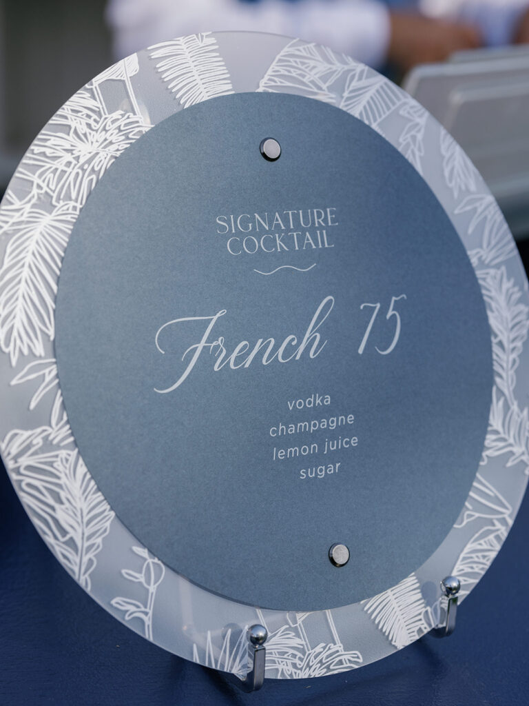 Wedding signature cocktail bar sign