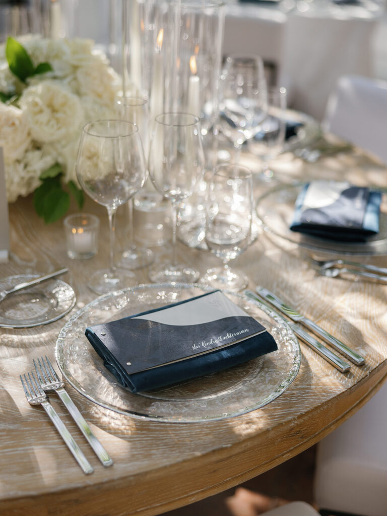wood table luxury tablescape