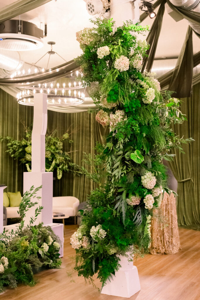 Green floral installation