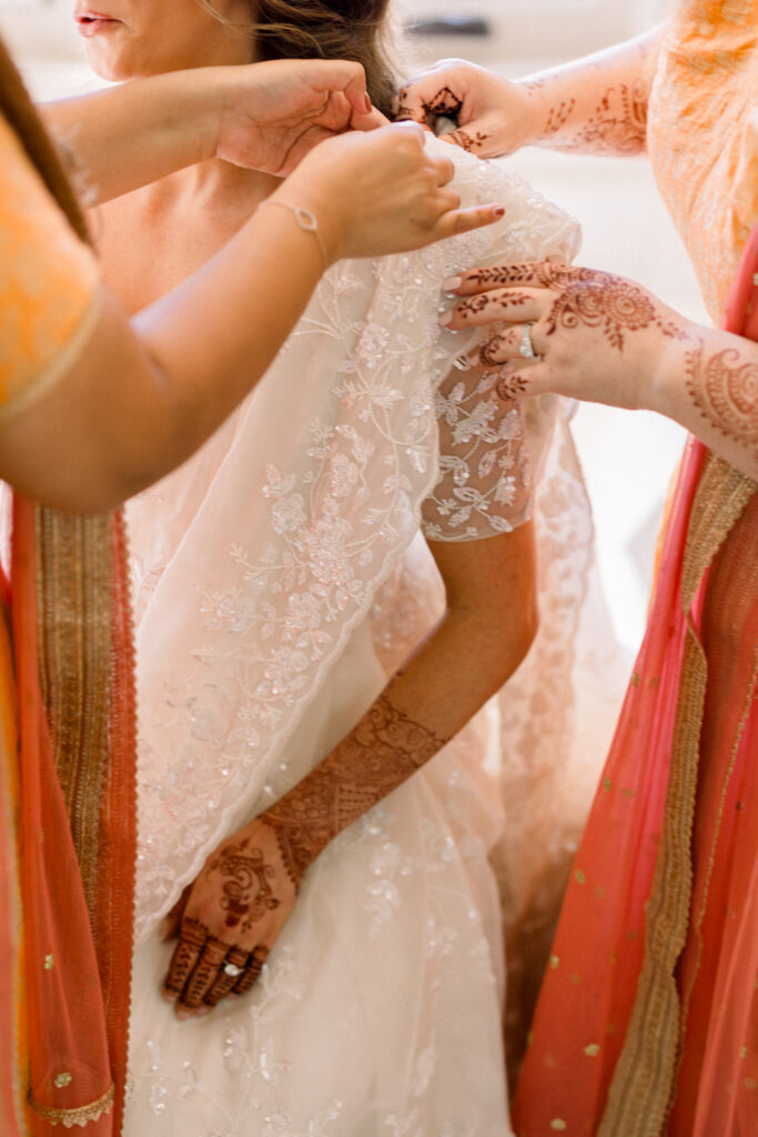 Indian Bridal fashion at multicultural wedding