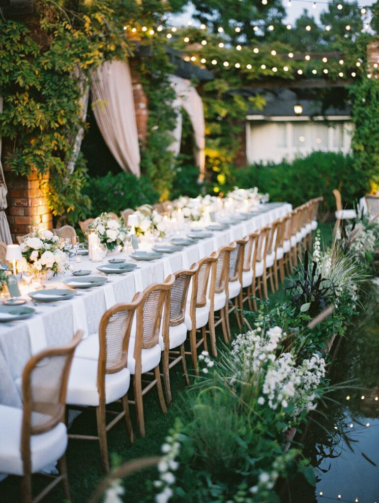 quiet luxury wedding reception florals