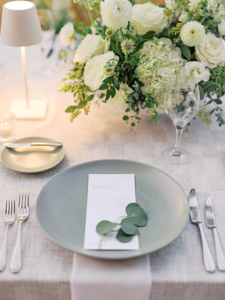 Quiet luxury wedding table setting