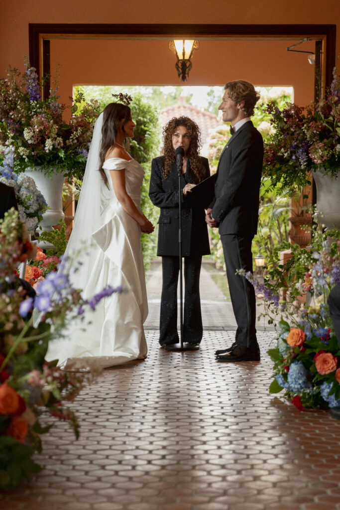 Wedding ceremony at Glenmere Mansion