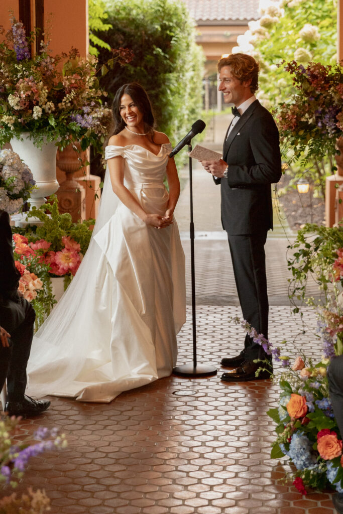 Wedding ceremony at Glenmere Mansion