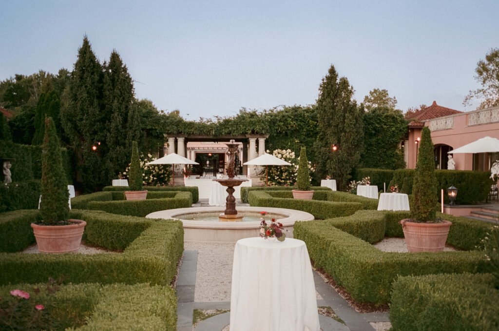 Destination wedding welcome party at Glenmere Mansion