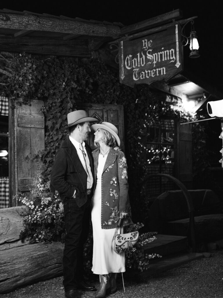 Bride and groom at their western welcome party