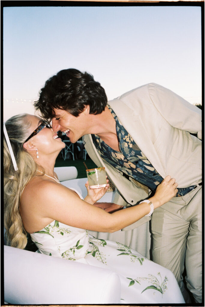Film wedding photography at Bacara welcome party