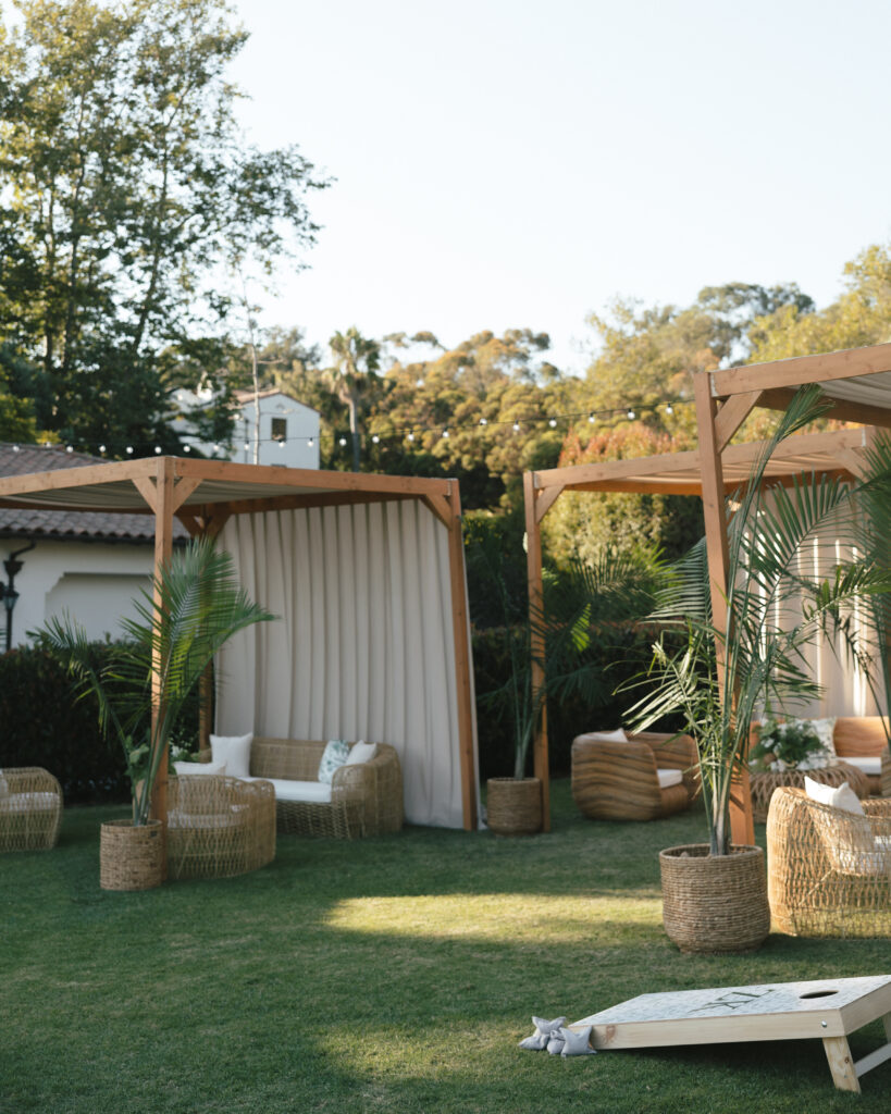 Beach Club inspired Wedding Welcome party at the Bacara