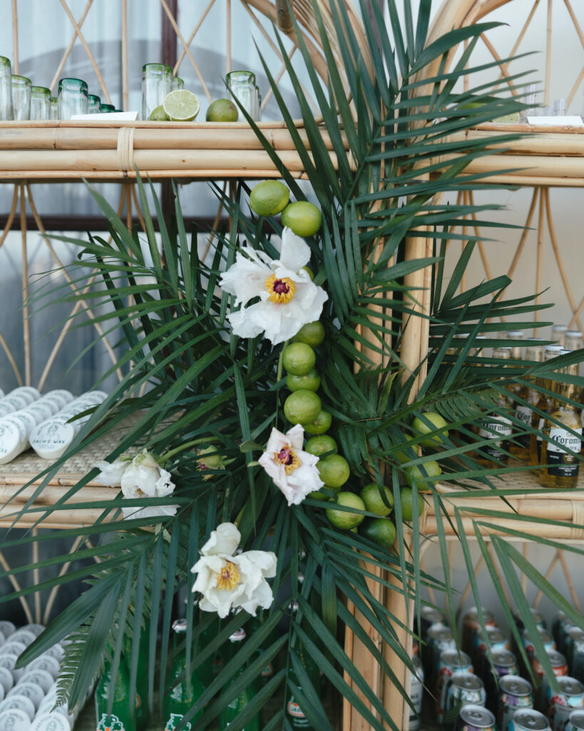 Beach Club inspired Wedding Welcome party at the Bacara