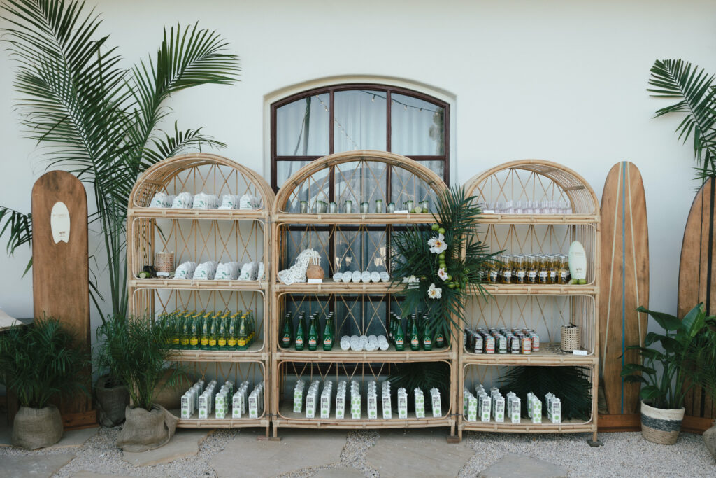 Beach Club inspired Wedding Welcome party at the Bacara