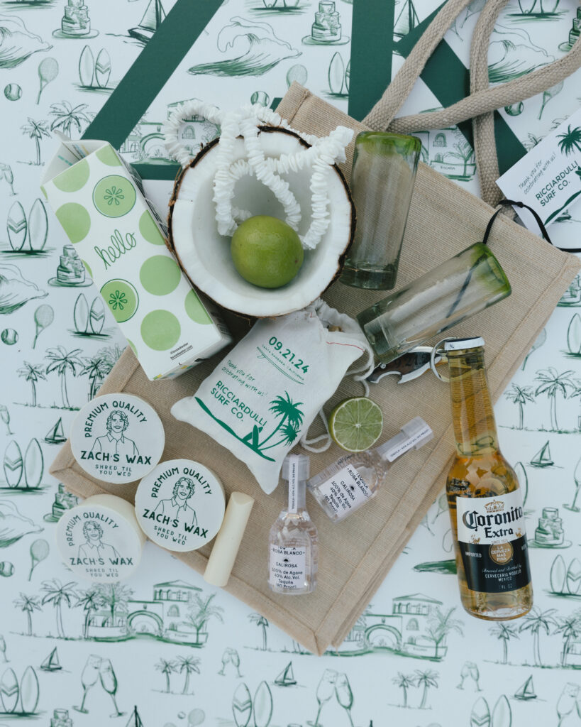 Beach Club inspired Wedding Welcome party at the Bacara
