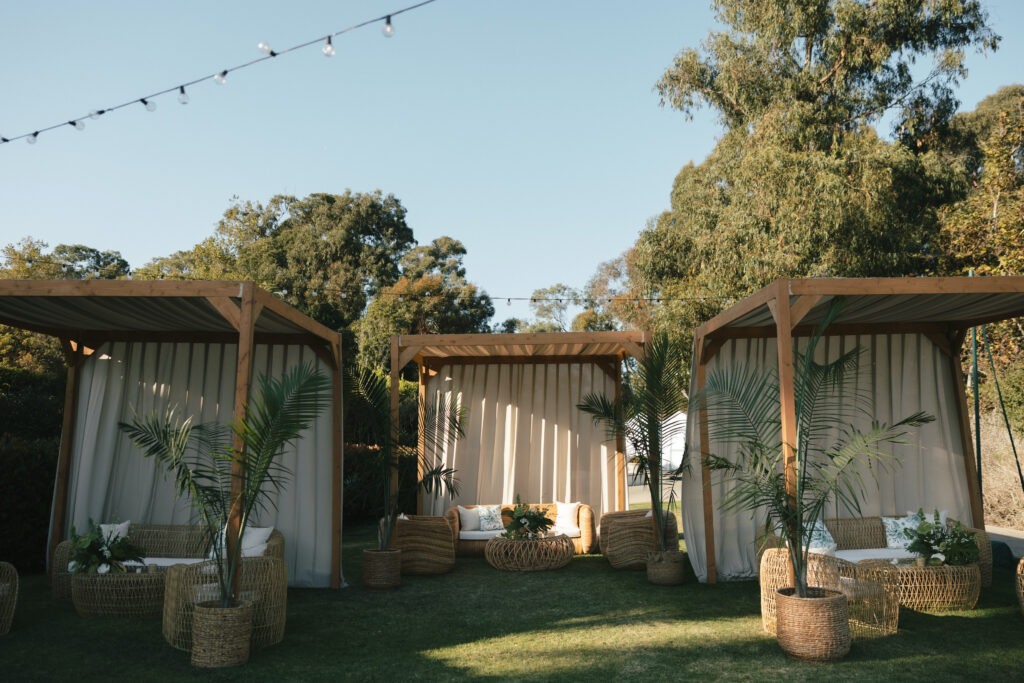 Beach Club inspired Wedding Welcome party at the Bacara