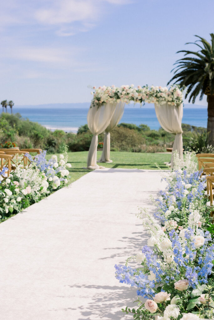 Elegant coastal wedding at The Bacara with luxurious florals
