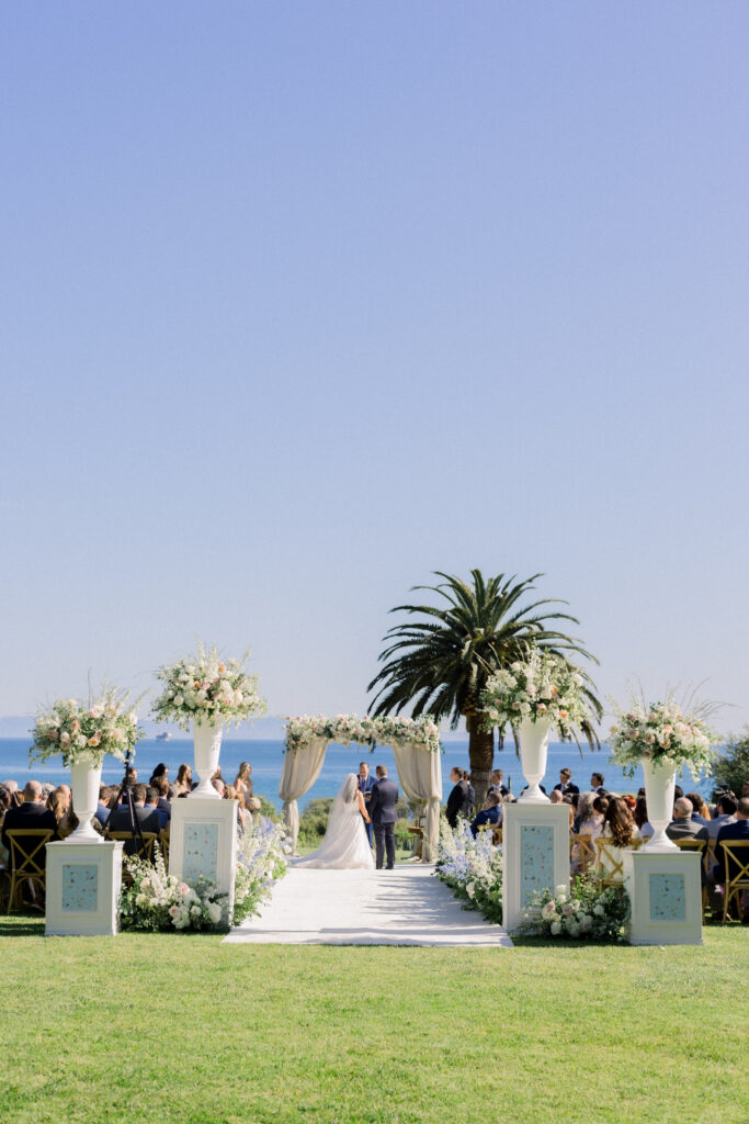 Elegant coastal wedding at The Bacara with luxurious florals